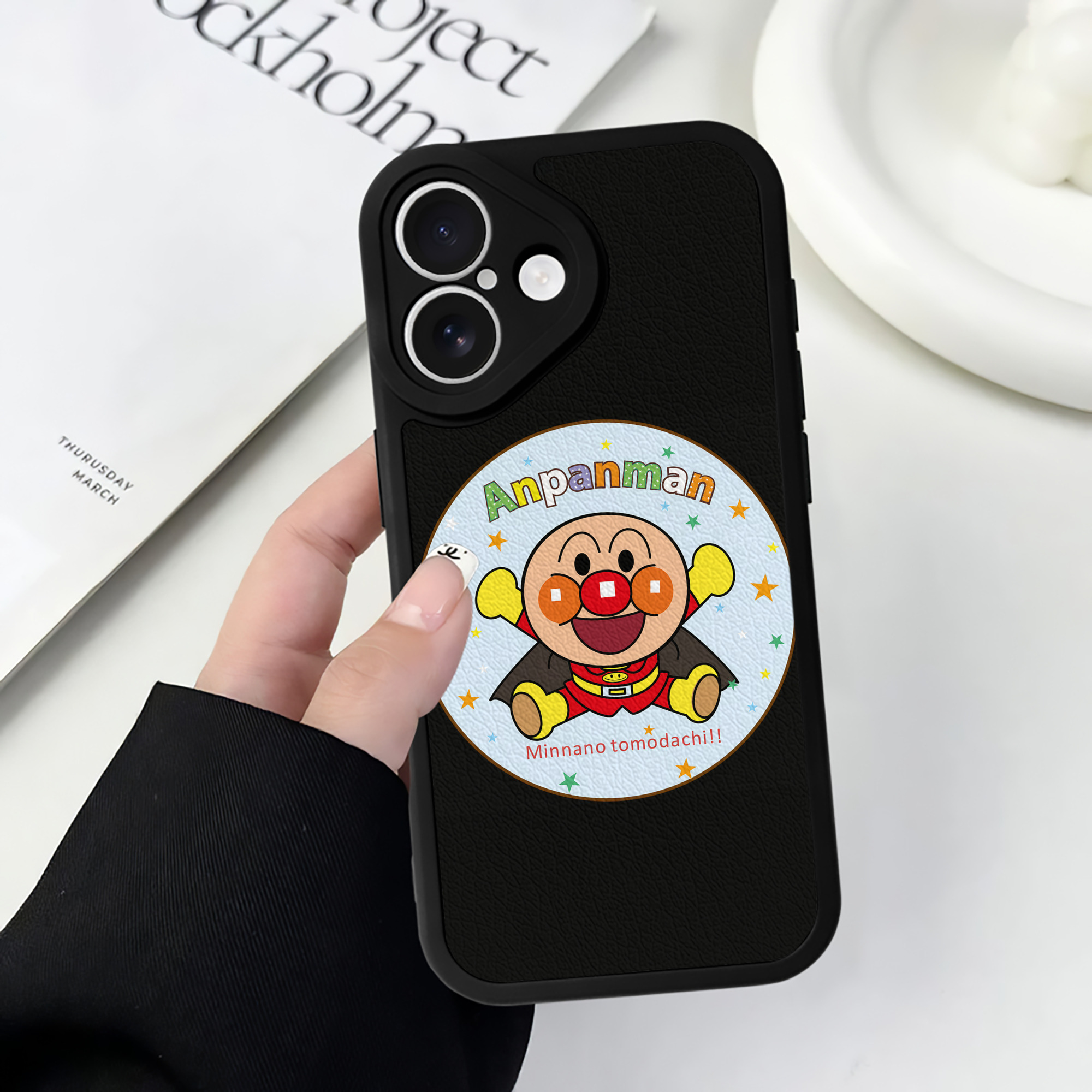 （画像用） アンパンマン Anpanman 【iPhone 16シリーズ対応】シリコンスマホケース（レザー調） 材質：シリコン